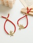 Fashion Red Copper Bracelet With Zircon Braided Rope For Girls