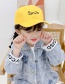 Fashion Yellow 2 Years Old To 12 Years Old Adjustable Duck Tongue Baseball Cap With Embroidered Shade (48cm-59cm)