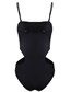 Fashion Black Sling-striped Contrast One-piece Swimsuit