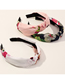 Fashion Black Floral Fabric Printed Wide-brimmed Hand-knotted Headband