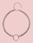 Fashion Silver Metal Large Circle Short Thick Chain Necklace