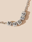 Fashion Silver Metal Letter Square Alloy Necklace