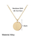 Fashion Golden Thin Chain Round Pendant Alloy Necklace