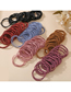 Fashion Dark Pink Thin High-strength Solid Color Hair Rope Set