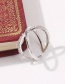 Fashion White Gold Copper Inlaid Zircon Cross Hollow Openwork Ring