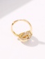 Fashion Golden Copper-set Zircon Geometric Round Opening Adjustable Ring
