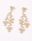 Fashion Color Diamond Flower Flower Leaf Alloy Earrings