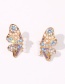 Fashion Colored Diamonds Diamond Pearl Alloy Butterfly Earrings