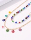 Fashion Color Flower Resin Bead Alloy Multilayer Necklace