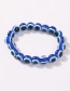 Fashion Navy Oil Drop Beads Contrast Color Elastic Bracelet