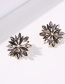 Fashion White Alloy Earrings With Glass Diamonds And Flowers