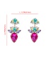 Fashion Rose Red Carrot Alloy Earrings With Diamonds
