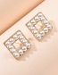 Fashion Heart-shaped Hollow Alloy Earrings With Pearl Geometry