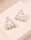 Fashion Heart-shaped Hollow Alloy Earrings With Pearl Geometry