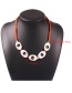 Fashion Orange Resin Hand-woven Rice Bead Rope Necklace