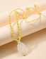 Fashion Khaki Rope Woven Resin Leaf Necklace