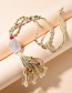 Fashion Khaki Natural Stone Woven Tassel Rope Necklace