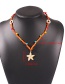 Fashion Khaki Starfish Resin Alloy Braided Rope Necklace