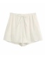Fashion White Lace-up Elasticated Waist Shorts
