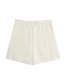Fashion White Lace-up Elasticated Waist Shorts