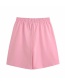 Fashion Pink Elastic Waist Shorts