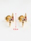 Fashion Golden Copper Inlaid Zirconium Lightning Stud Earrings