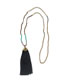 Fashion Maroon Tassel Crystal Handmade Beaded Long Necklace