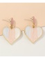 Fashion Openwork Green Metal Dripping Contrast Color Heart Earrings