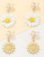 Fashion Sun Flower Gold Color Small Daisy Snowflakes Woven Pearl Chain Earrings