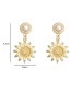 Fashion Yellow Small Daisy Snowflakes Woven Pearl Chain Earrings