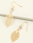 Fashion Gold Color Hollow Leaves And Diamond Earrings