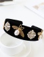 Fashion Black Fabric Alloy Diamond Bee Headband