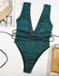Fashion Green One Piece Swimsuit With Metal Tether Straps