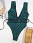 Fashion Green One Piece Swimsuit With Metal Tether Straps