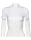 Fashion White Slim-fit Short-sleeve T-shirt With Round Neck Straps