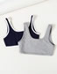 Fashion Navy Blue Striped Colorblock Chest Wrapped Sports Yoga Strap Top