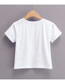 Fashion White Cat Print Round Neck Pullover T-shirt