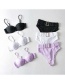 Fashion Taro Purple Tube Top With Belt Metal High Waist Split Swimsuit