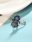 Fashion Blue Diamond-cut Hollow Anti-glare Insect Brooch