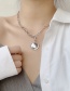 Fashion Silver Chain Geometric Round Card Irregular Concave And Convex Necklace
