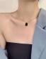 Fashion Black Titanium Steel Color-retaining Square Thin Chain Necklace