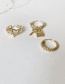 Fashion Diamond (no. 7) Ot Buckle Opening Twist Gold-plated Diamond Ring