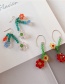 Fashion Three Flowers Hand-woven Resin Flower Earrings