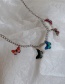 Fashion Multicolor Butterfly Stainless Steel Chain Oil Drop Butterfly Necklace