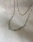 Fashion Silver Stainless Steel Double-layer Buckle Necklace