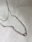 Fashion Silver Stainless Steel Double-layer Buckle Necklace