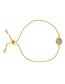 Fashion Eye Gold-plated Copper And Diamond Eye Pull Bracelet