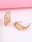 Fashion Rose Gold Geometric Irregular Copper Inlaid Zircon Earrings