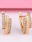 Fashion Rose Gold Geometric Irregular Copper Inlaid Zircon Earrings