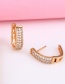 Fashion Rose Gold Copper-set Zircon Openwork Earrings